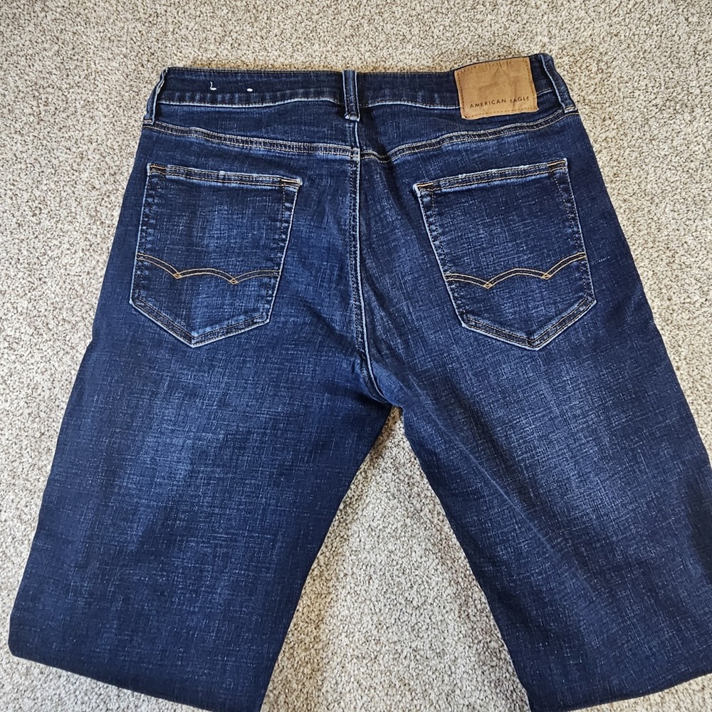 American Eagle Outfitters Next Level Flex Straight Blue Denim Jeans Mens 34x34 - Picture 10 of 16